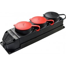 Колодка каучукова 3Р+РЕ з захисними кришками тримісна (2×25А/1×16A*2P+PE) IP44 Колодка каучукова 3Р+РЕ з захисними кришками тримісна (2×25А/1×16A*2P+PE) IP44