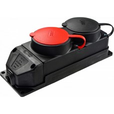 Колодка каучукова 3Р+РЕ з захисними кришками двомісна (1×25А/1×16A*2P+PE) IP44 Колодка каучукова 3Р+РЕ з захисними кришками двомісна (1×25А/1×16A*2P+PE) IP44