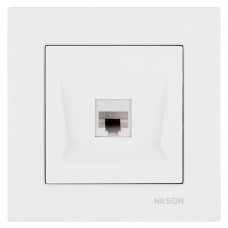 Розетка Nilson Moda біла комп'ютерна CAT6e RJ45 Розетка Nilson Moda біла комп'ютерна CAT6e RJ45