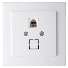 Розетка Nilson Touran біла телефонна RJ11