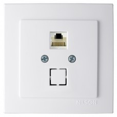Розетка Nilson Touran біла комп'ютерна CAT5e RJ45 Розетка Nilson Touran біла комп'ютерна CAT5e RJ45