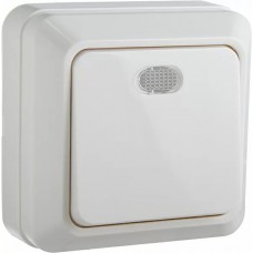 Вимикач 1-кл. з підсвічуванням BЗ10-1-1-Ct-W (білий)