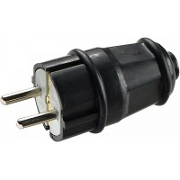 Вилка каучукова стандартна 2Р+PE 16А IP44 АСКО
