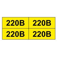 Знак "220 В" жовтий 45х22 (на аркуші 113 шт) Знак "220 В" жовтий 45х22 (на аркуші 113 шт)