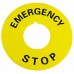 Табличка маркувальна EMERGENCY STOP  жовта кругла для кнопок XB2