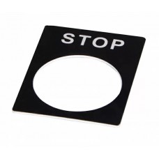 Табличка маркувальна STOP чорна для кнопок XB2 Табличка маркувальна STOP чорна для кнопок XB2