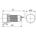 TY 19C-S11/1   Кнопка металева Повернення поворотом 1NO+1NC