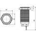 TY 19-211P Pcb  Кнопка металева пласка, (з'єднання під пайку), 1NO.