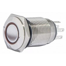 TYJ 16-262 Кнопка металева пласка з підсвічуванням, 2NO+2NC, червона 220V.