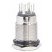 TYJ 16-262  Кнопка металева пласка з підсвічуванням, 2NO+2NC, жовта  220V.