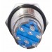 TYJ 19-272 Кнопка металева пласка з підсвічуванням, 2NO+2NC, червона 220V.