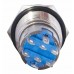 TYJ 19-272 Кнопка металева пласка з підсвічуванням, 2NO+2NC, зелена 220V.