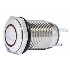 TYJ 16-261  Кнопка металева пласка з підсвічуванням, 1NO+1NC, червона  220V.
