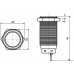 TYJ 19-371 Кнопка металева пласка з фіксац. 1NO+1NC, з підсвічуванням, червона 220V.