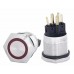 TYJ 22-271 Кнопка металева пласка з підсвічуванням, 1NO+1NC, червона 220V.