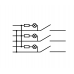 KCD2-3101N GR/B  220V  Перемикач 3 клав. зелений з підсвічуванням