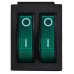 KCD2-2101N C3-GR/B 220V Перемикач 2 клав. зелений з підсвічуванням KCD2-2101N C3-GR/B 220V Перемикач 2 клав. зелений з підсвічуванням