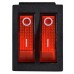 KCD2-2101N R/B 220V Перемикач 2 клав. червоний з підсвічуванням