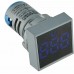 Квадратний цифровий вимірювач напруги ED16-22FVD 30-500В АС (синій)