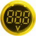 Круглий цифровий вимірювач напруги ED16-22VD 30-500В АС (жовтий)