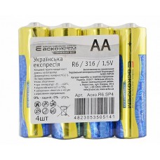 Батарейка сольова AА.R6.SP4 (shrink 4) Батарейка сольова AА.R6.SP4 (shrink 4)