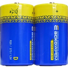 Батарейка сольова D.R20.S2 (shrink 2)