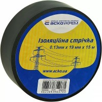 Стрічка ізоляційна 0,13мм*19мм/15м чорна Стрічка ізоляційна 0,13мм*19мм/15м чорна