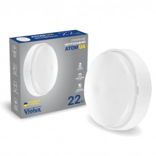 LED світильник ДББ ATOM UA білий VIOLUX 22W 5000K IP44 в картонній коробці (253371)